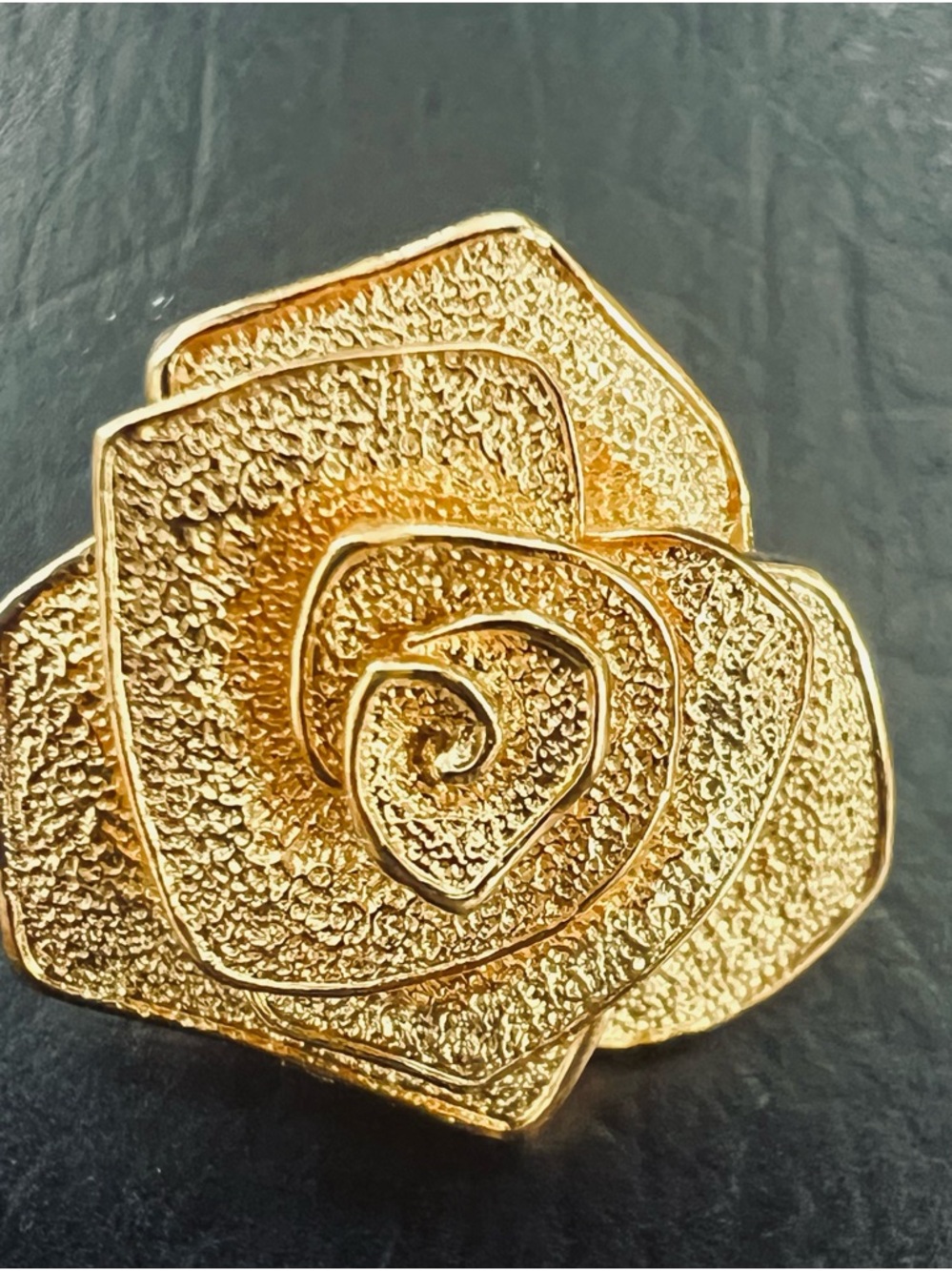 Pandora oversized  brushed Gold Rose Floral Bracelet Charm
